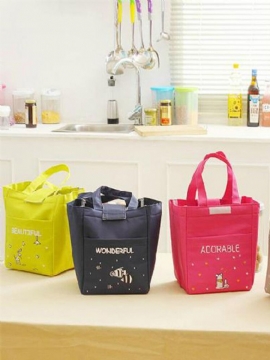 Oxford Waterproof Cartoon Thickening Lunsj Tote Bag Picnic Cooler Isolert Håndveske