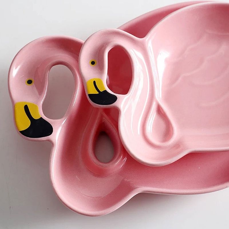 Porselenstallerken Flamingo-form Hulgods For Rissnacks Elegant Brett Uregelmessig Fat