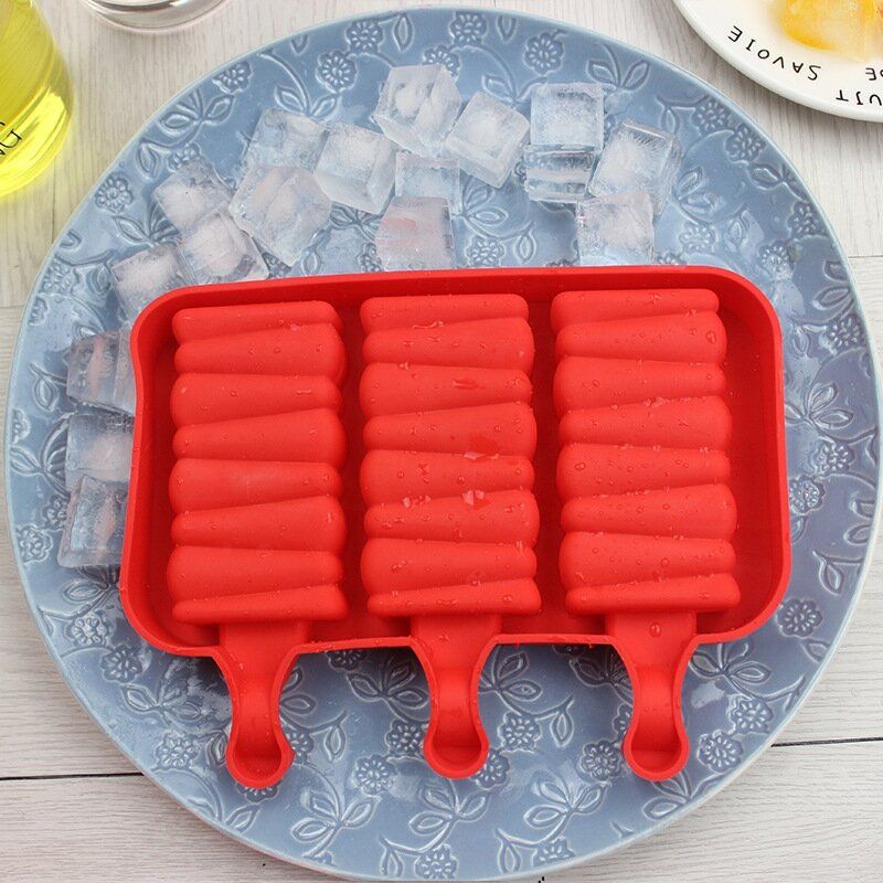 Silikon Gjør-det-selv Iskremform Popsicle-form Iskrembrett Ice Pops-form Med Støvtett Deksel