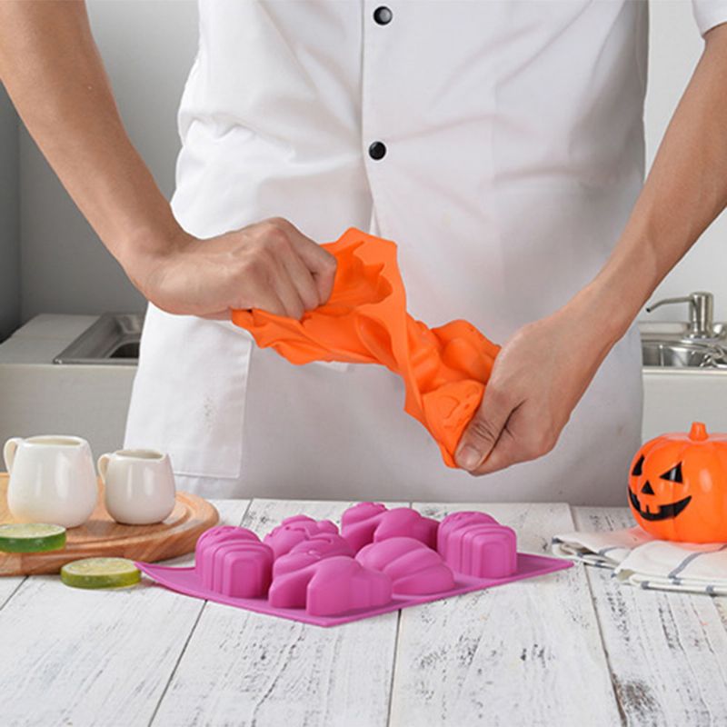 Silikonkakeform Med Bærbart Hull Halloween-stilbakekakeform Høytemperatur Diy-bakeutstyr