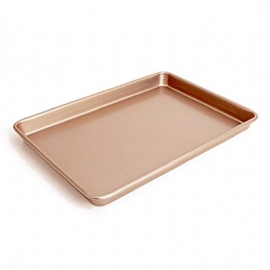 Stor Stekepanne 13 Tommer Non Stick Karbonstål Bakeware Cookie Sheet Stekebrett Gull