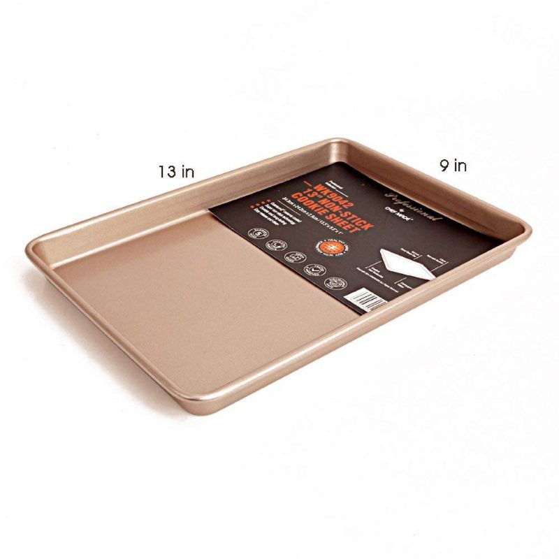 Stor Stekepanne 13 Tommer Non Stick Karbonstål Bakeware Cookie Sheet Stekebrett Gull