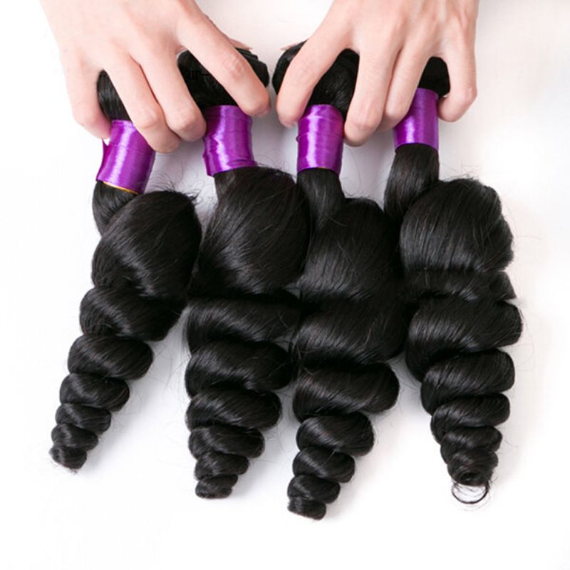 1 Bunt Brazilian Loose Wave Virgin Hiar Weave Natural Black Human Hair Extensions