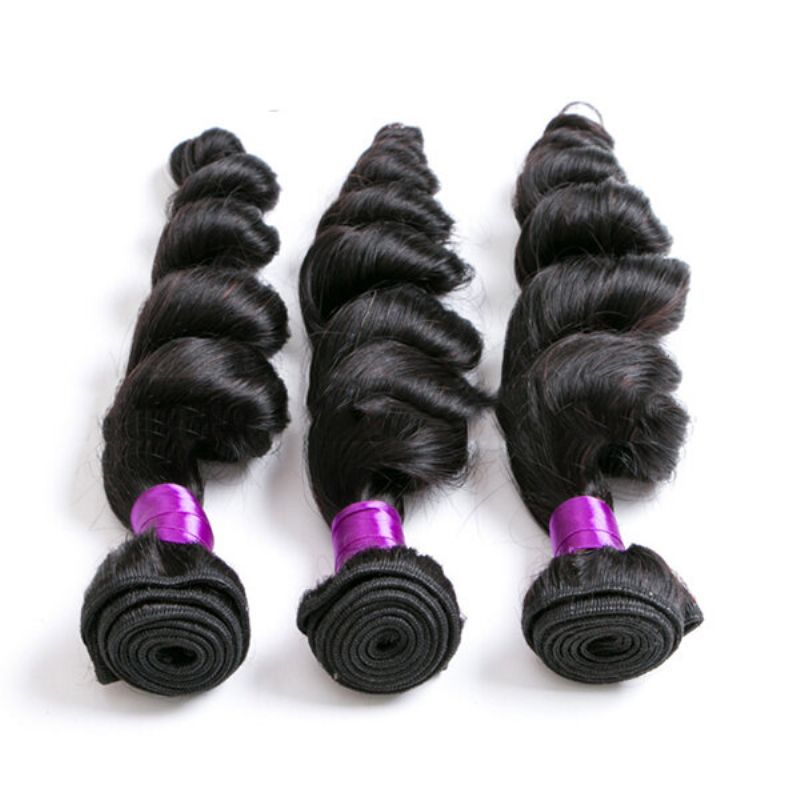 1 Bunt Brazilian Loose Wave Virgin Hiar Weave Natural Black Human Hair Extensions