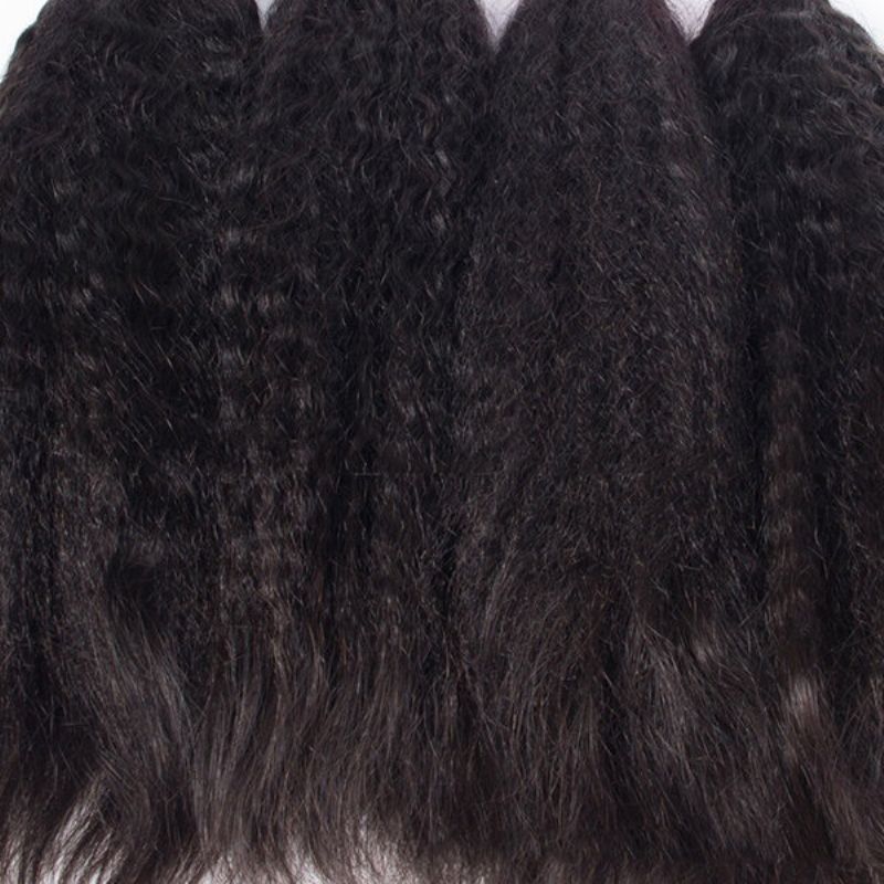 1 Bunt Kinky Straight Yaki 100 % Brasiliansk Human Virgin Hair Extension Weave Bunter Nature Color