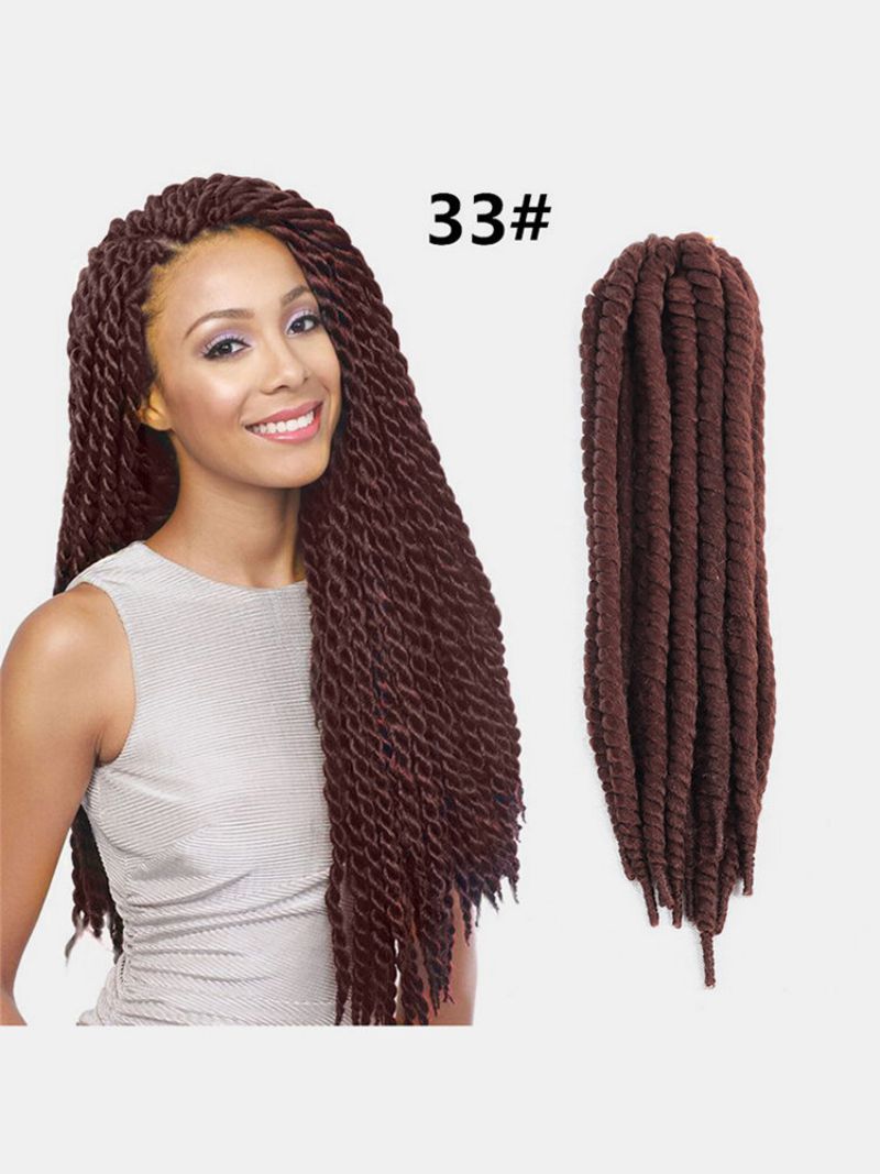 22 Farger Farget Dirty Braid Spiral Langt Hår Hestehale Liten Spring Curly Wig