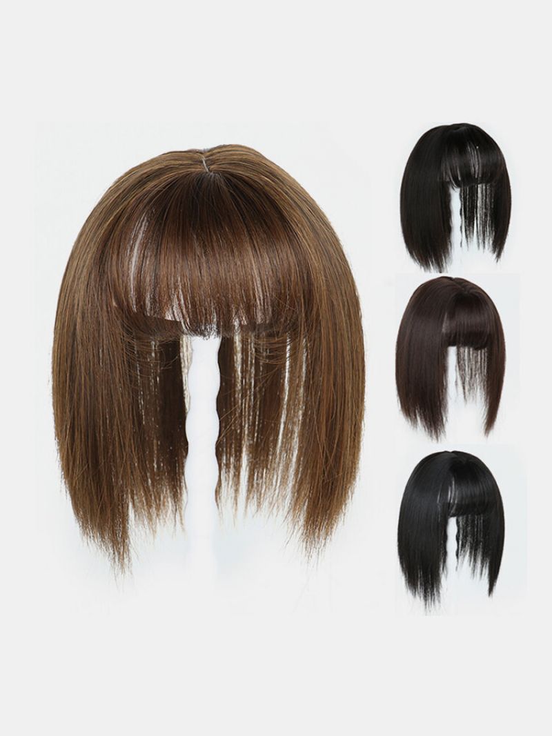 4 Farger Parykk Erstatningsblokk Fluffy Chemical Fiber Air Bangs Hair Extensions