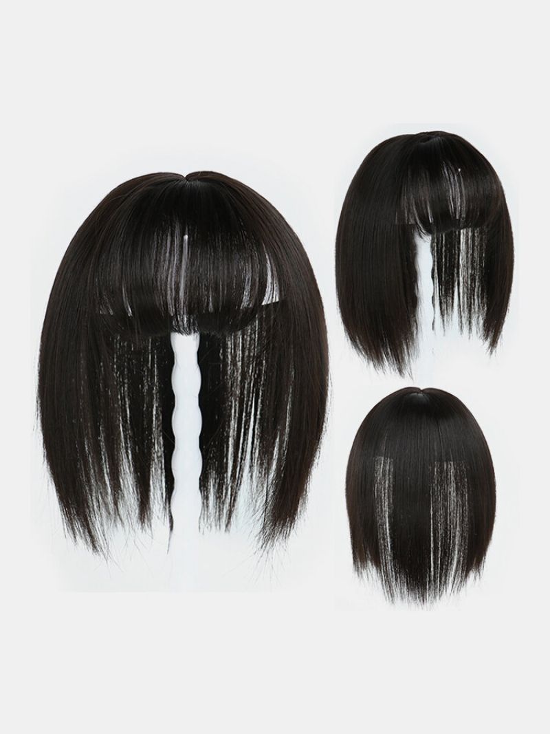 4 Farger Parykk Erstatningsblokk Fluffy Chemical Fiber Air Bangs Hair Extensions