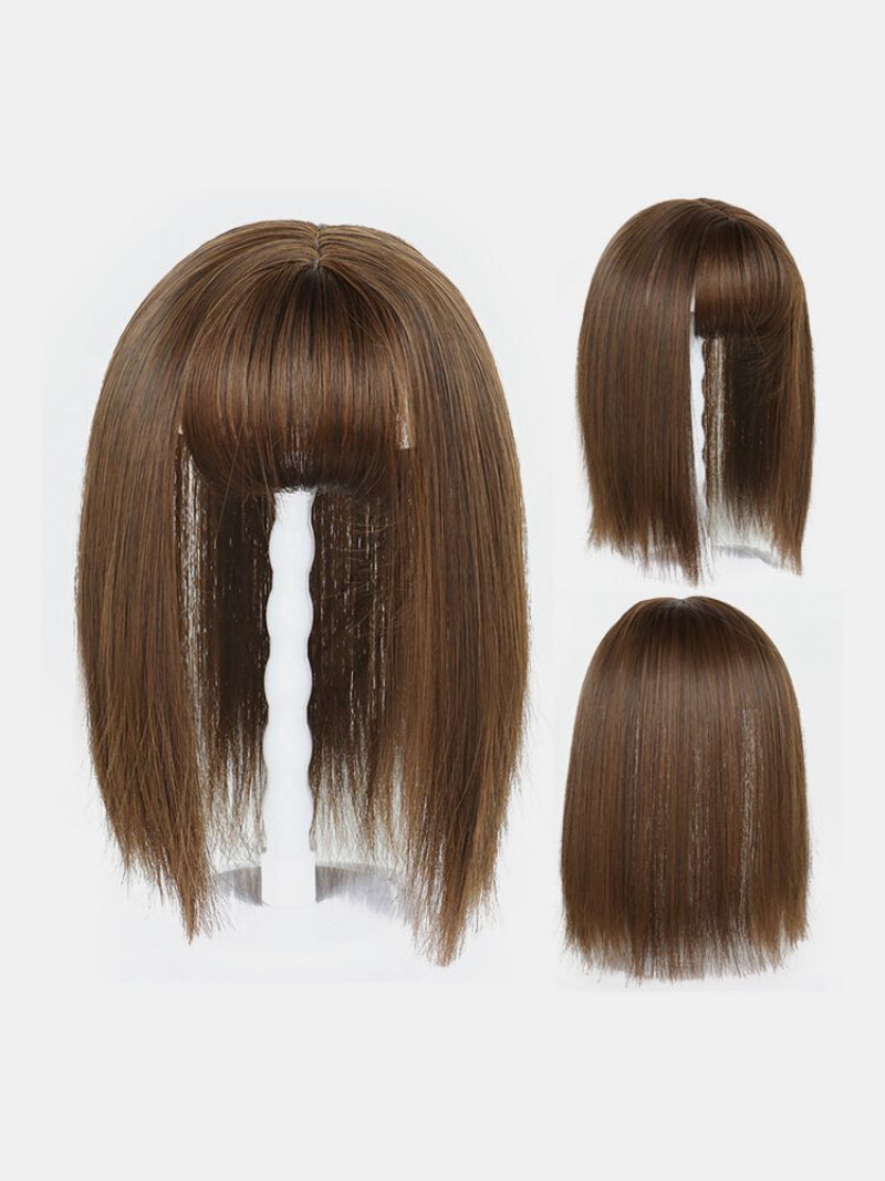 4 Farger Parykk Erstatningsblokk Fluffy Chemical Fiber Air Bangs Hair Extensions