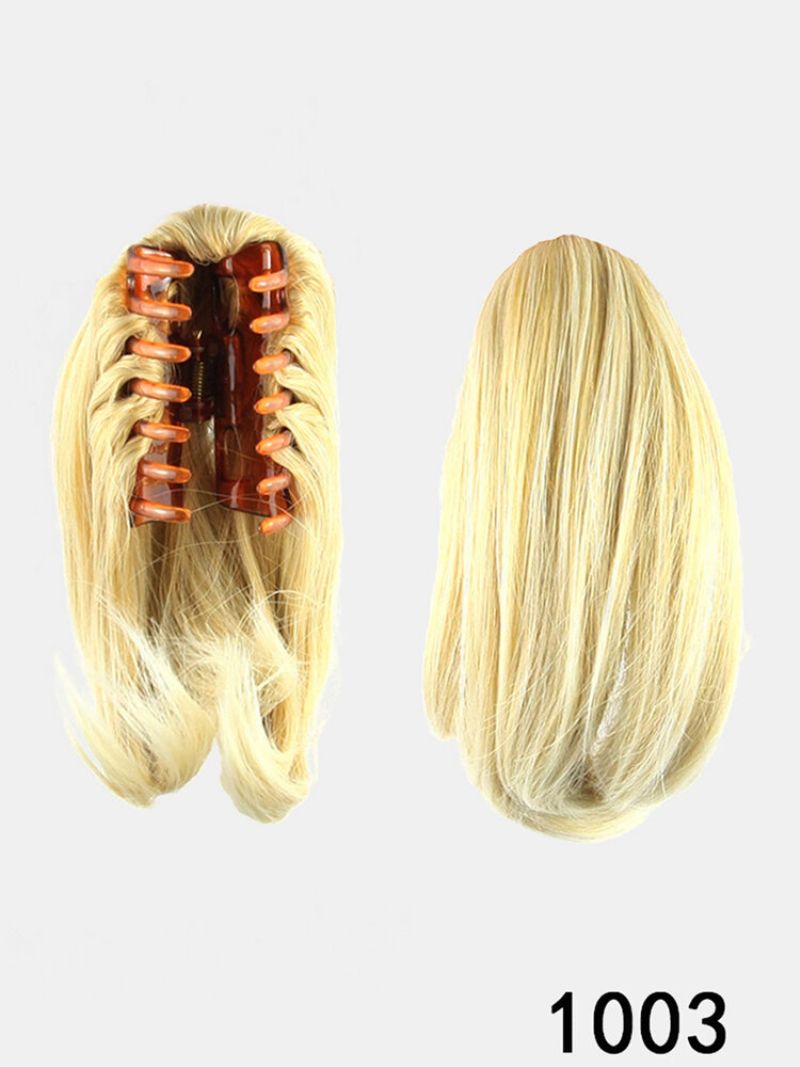 8 Farger Straight Hair Extensions Høytemperatur Fiber Catch Clip Liten Hestehale