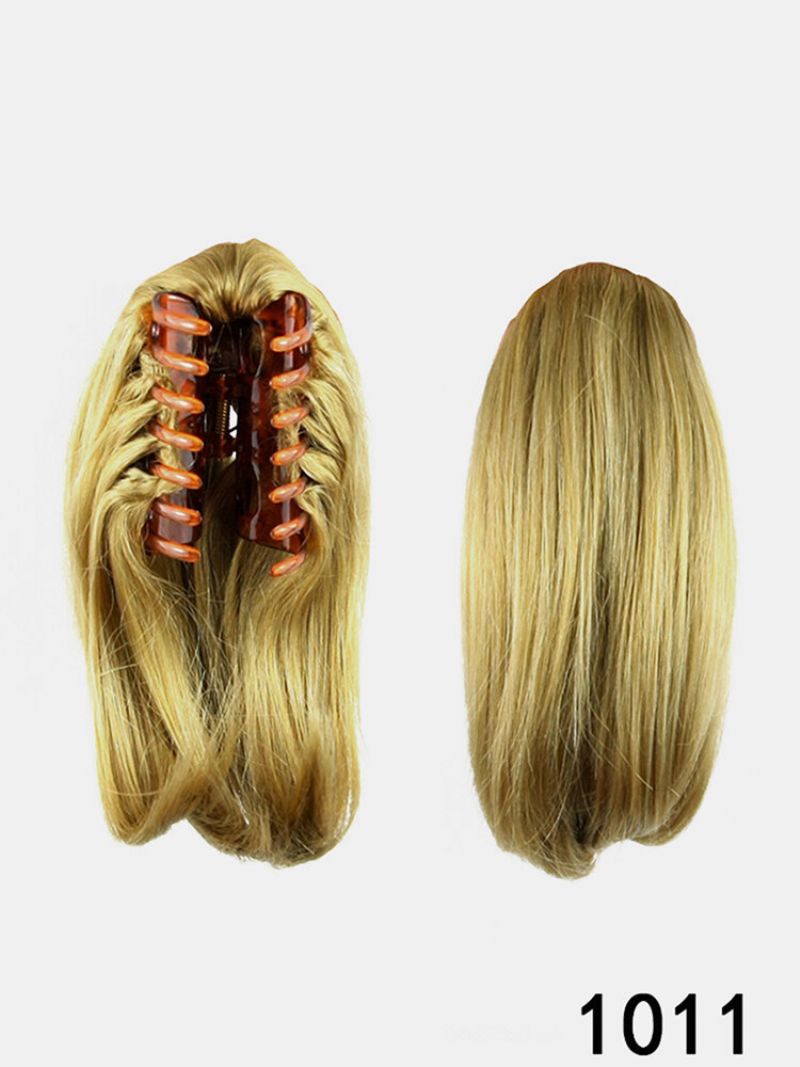 8 Farger Straight Hair Extensions Høytemperatur Fiber Catch Clip Liten Hestehale