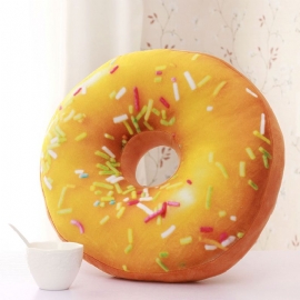 Imitert Donut-pute Realistisk Myk Bomullspute Med Spesiell 3d-effektutskriftsdesign