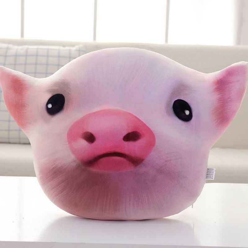 Pig-head Pute Søt Form Pp Kort Plysj Creative Bolster For Bursdagsgave