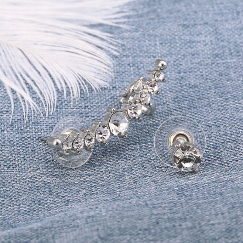 1 Par Asymmetriske Øredobber Alloy Rhinestones Stud Ear Clip