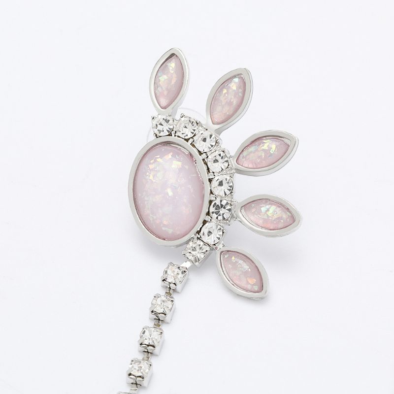 Alloy Resin Flower Rhinestone Water Drop Dingle Øredobber