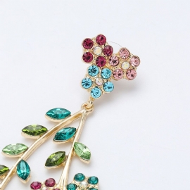 Alloy Rhinestone Flower Branch Øredobber For Kvinner