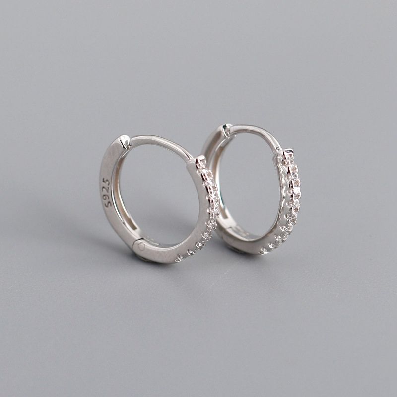 Gullbelagte 925 Sterling Sølv Cubic Zirconia Hoop Øredobber