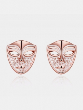 Inalis® Simple Style Rose Gold Mask Oil Drip Unisex Øredobber