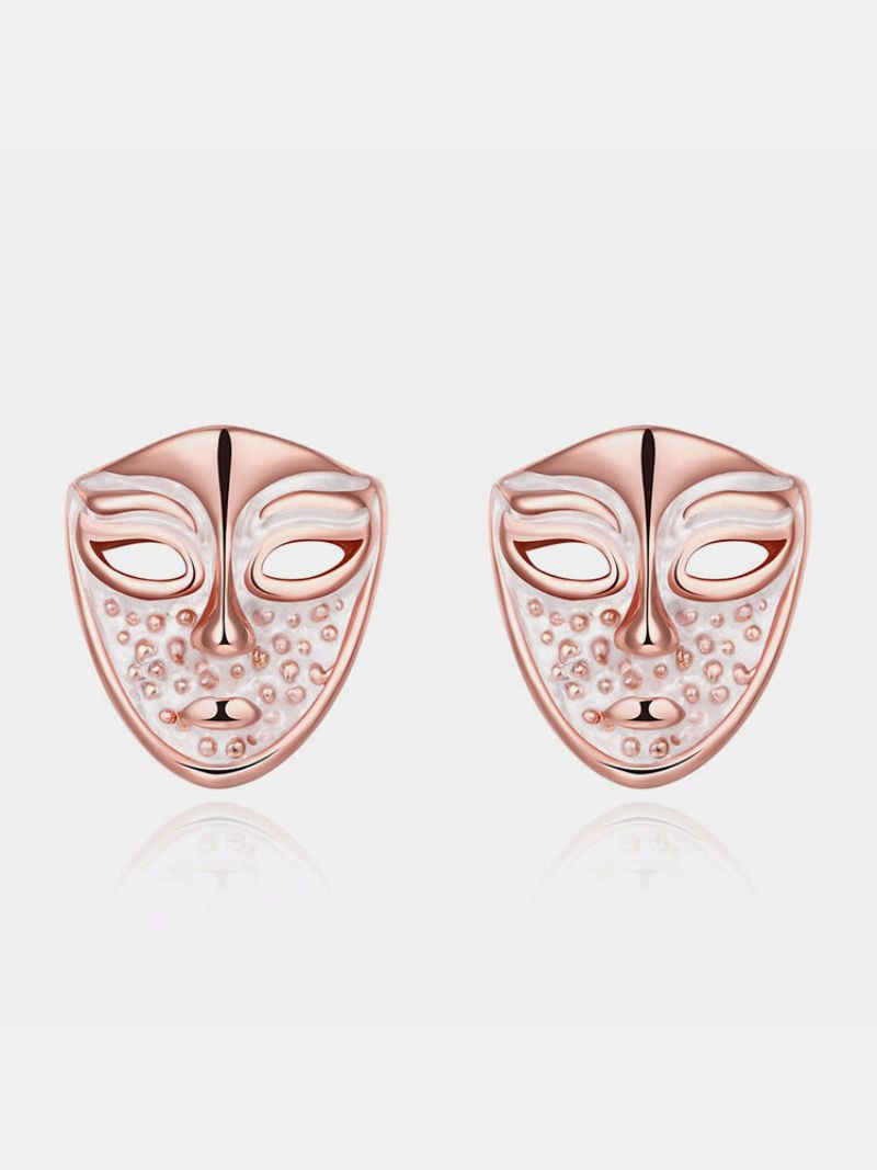 Inalis® Simple Style Rose Gold Mask Oil Drip Unisex Øredobber