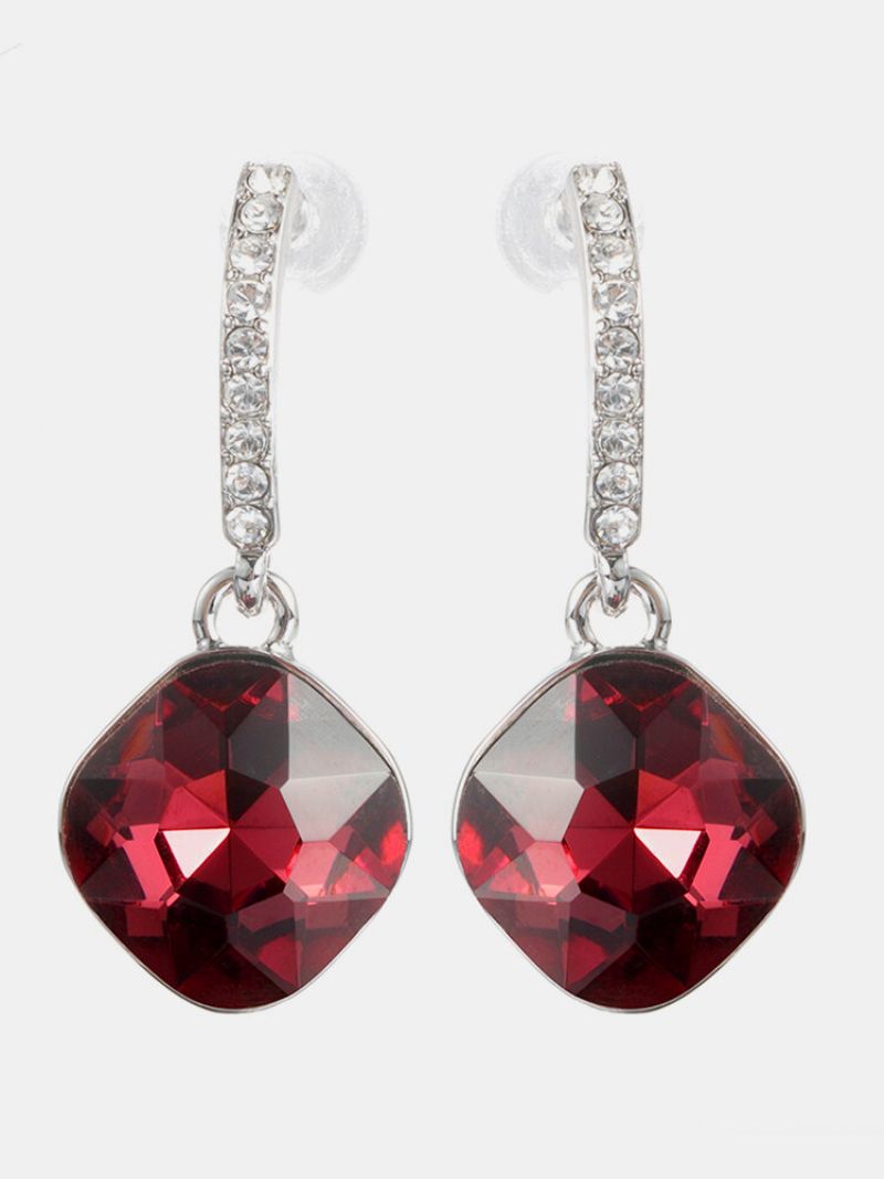 Klassiske Crystal Drop Øredobber Elegant Blendende Rhinestone Enkle Kvinners Beste Gave