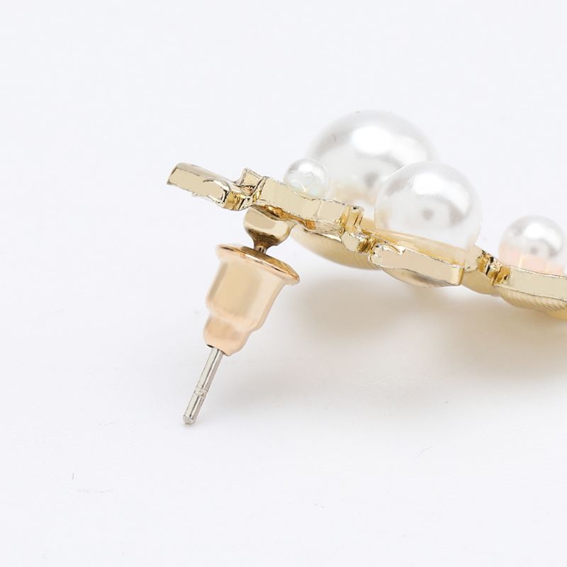 Legering Elegant Pearl Flower Stud Øredobber For Kvinner