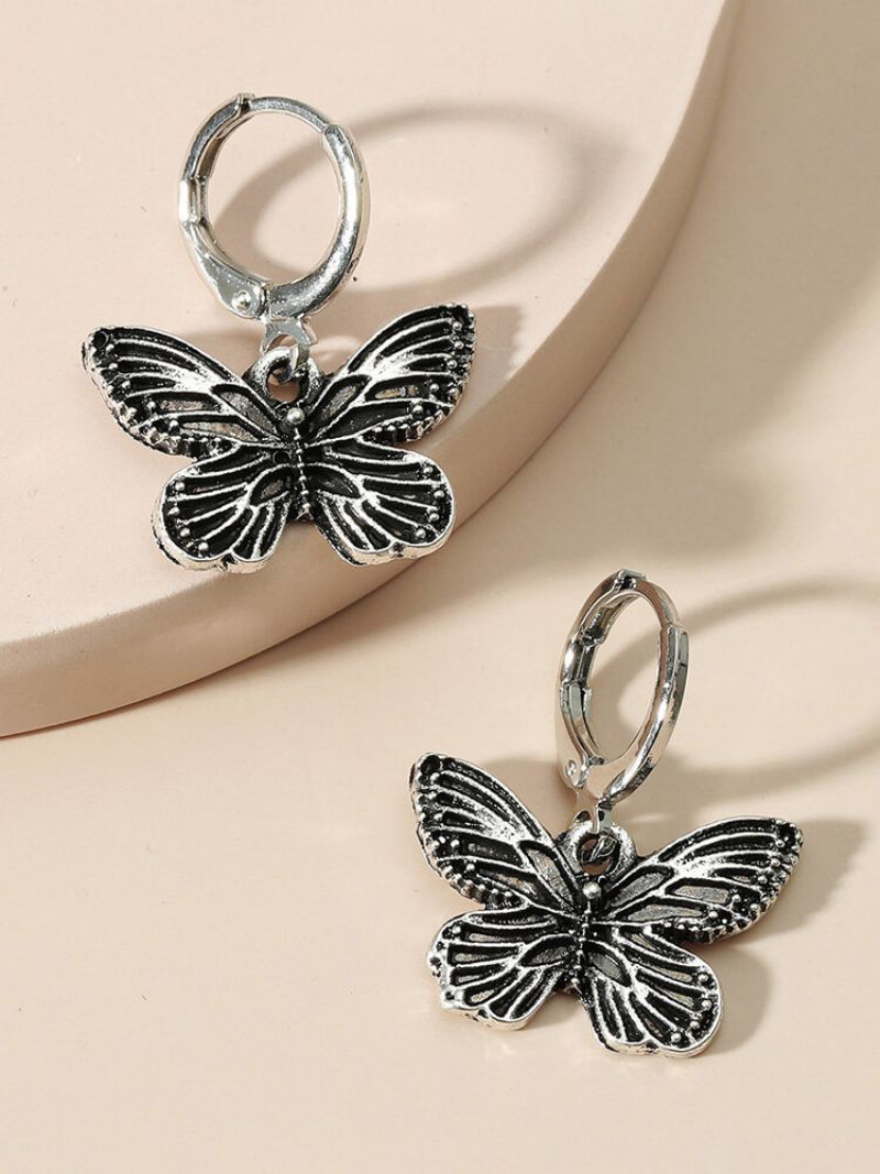 Mote Vintage Distressed Butterfly Shape Legering Øredobber