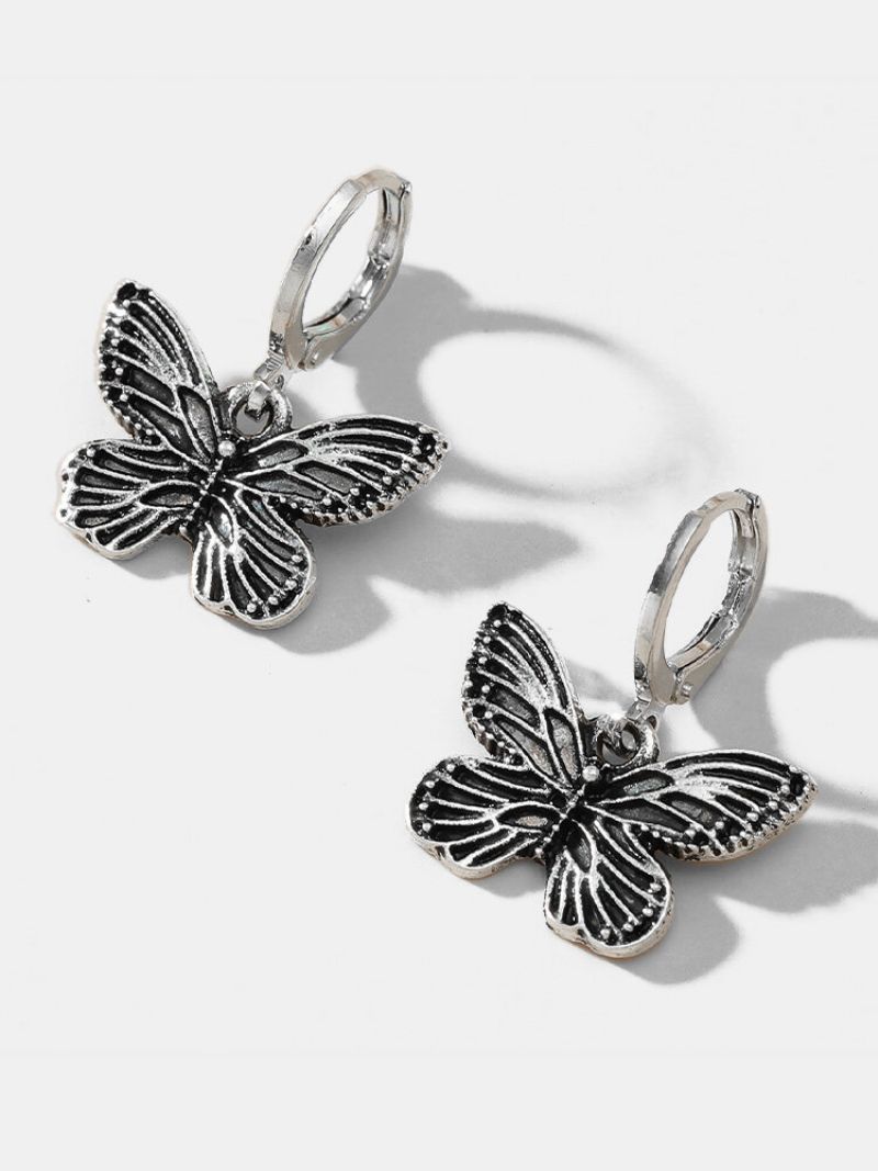 Mote Vintage Distressed Butterfly Shape Legering Øredobber