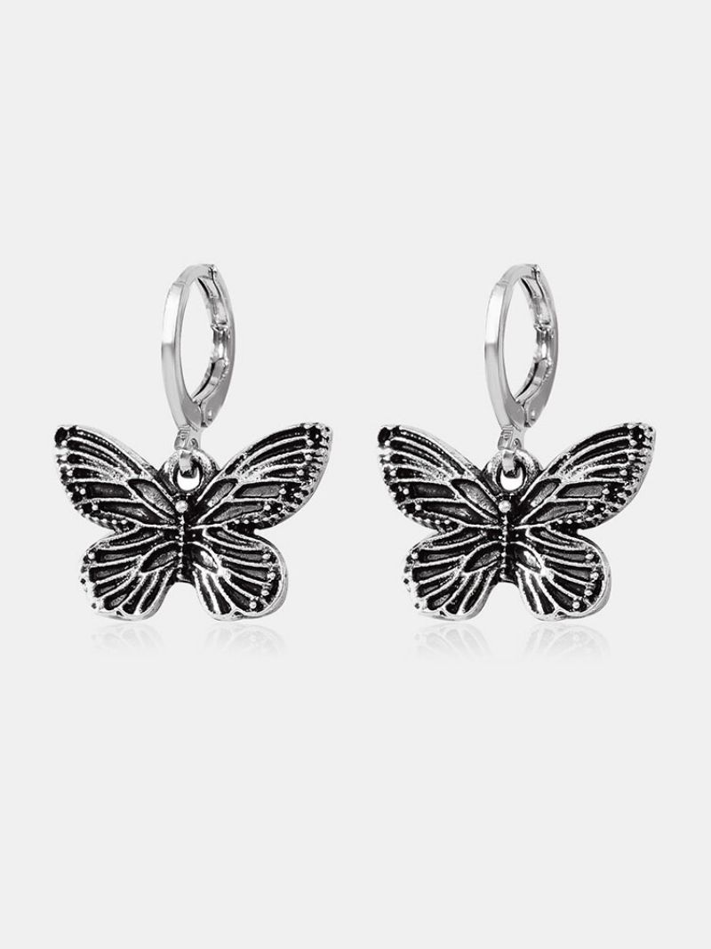 Mote Vintage Distressed Butterfly Shape Legering Øredobber