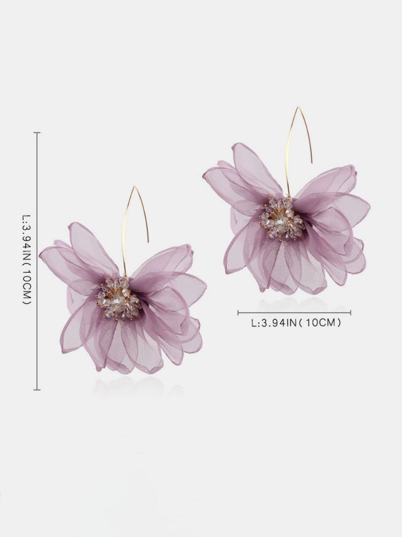 Trendy Big Petal Flower Øredobber Temperament Alloy Beads