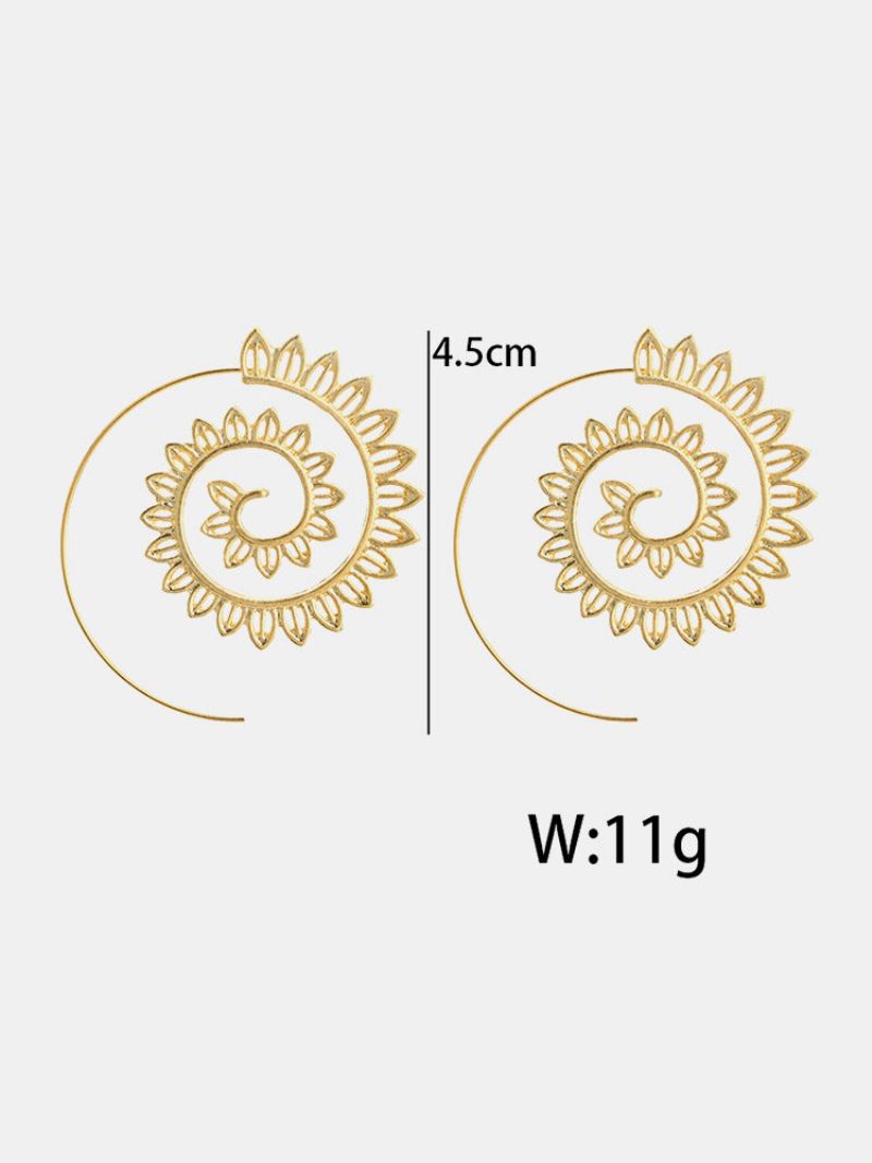 Vintage Geometriske Spiral Blader Form Legering Øredobber