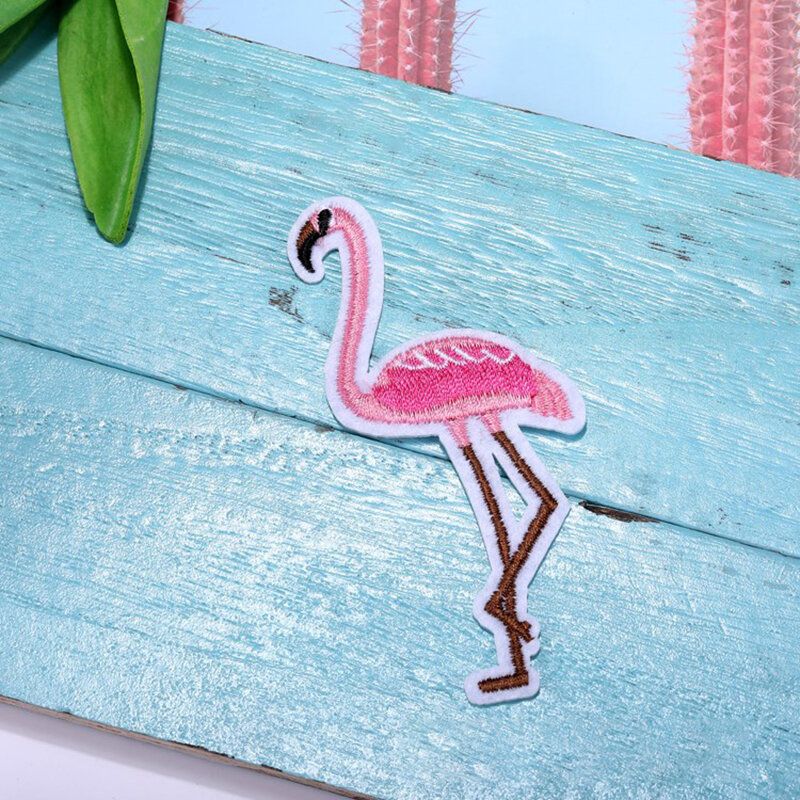 1 Stk Rød Hvit Broderi Flamingo Cloth Paste / Diy Klær Dekor Tilbehør Patch