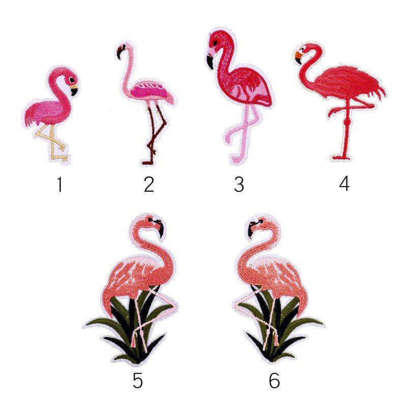 1 Stk Rød Hvit Broderi Flamingo Cloth Paste / Diy Klær Dekor Tilbehør Patch