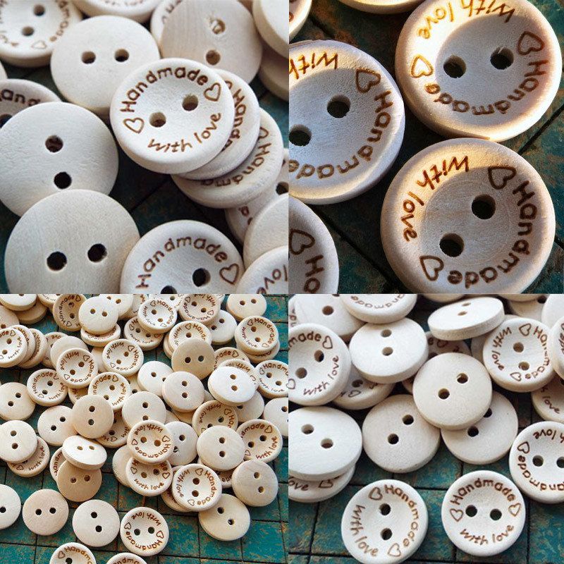 100 Stk Naturfarge Treknapper Emoji Smile Face Bokstavknapp Håndverksstoff Diy-tilbehør