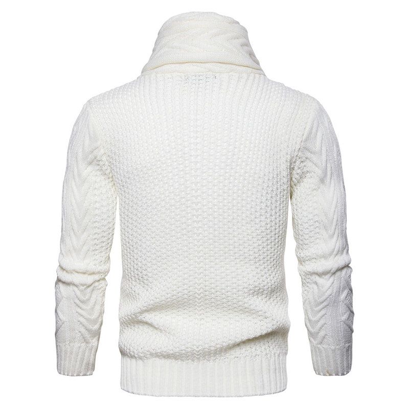 Herre Casual Knit Fleksibel Pustende Knapper Ensfarget Kvalitetsgenser