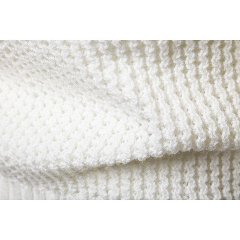 Herre Casual Knit Fleksibel Pustende Knapper Ensfarget Kvalitetsgenser