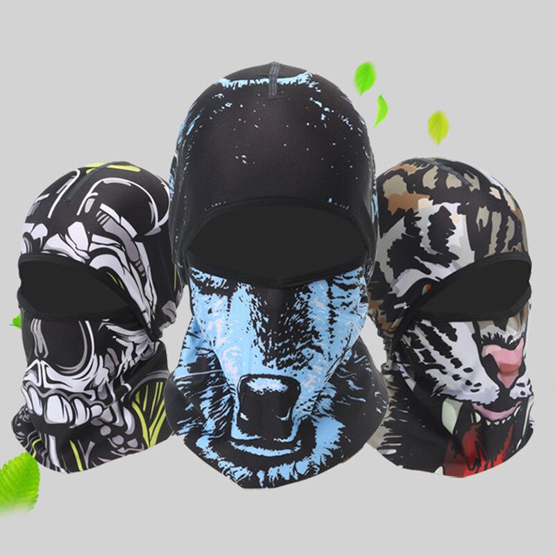 Herre Pustende Svette Munn Full Face Mask Hat Sykkelmasker Hetter Solhatter