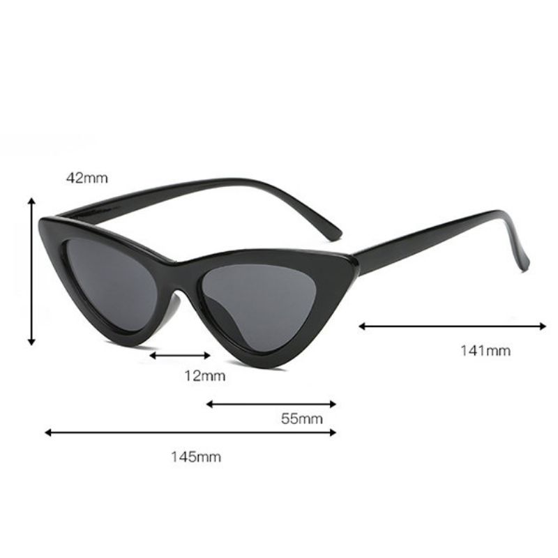 Kvinner Retro Cat Eye Solbriller Outdoor Anti Uv Eyeglasses Thin Face Hd View