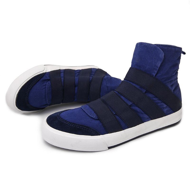 Menn High Top Canvas Elastisk Slip On Myke Casual Trainers