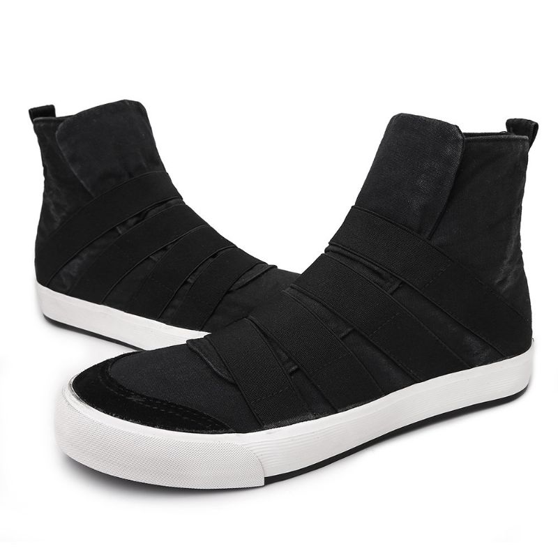 Menn High Top Canvas Elastisk Slip On Myke Casual Trainers