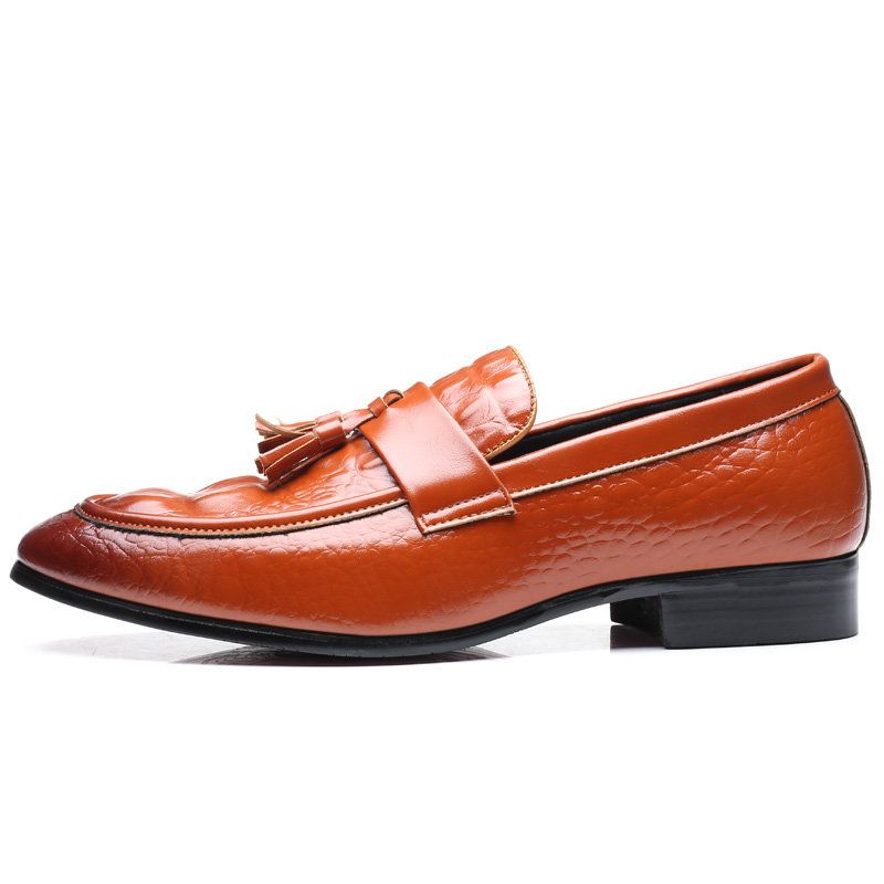 Menn Krokodillemønster Tessel Dekorasjon Skinn Loafers Slip On Dress Sko