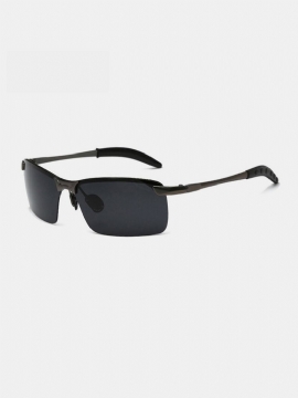 Menn Metal Square Half Frame Smart Fargeskiftende Polariserte Anti-uv Solbriller