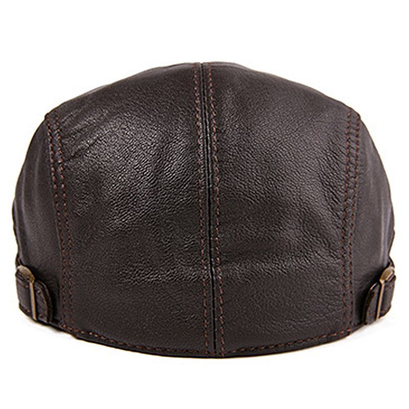 Menn Skinn Varm Vinter Justerbar Tykking Komfortabel Vintage Beret Cap