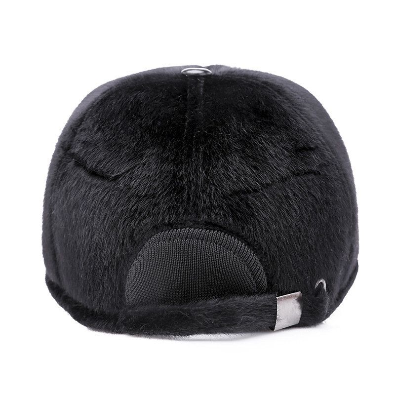 Menn Vinter Varm Fløyel Skinn Lue Holde Øret Varmt Vintage Utendørs Sport Snø Baseball Cap