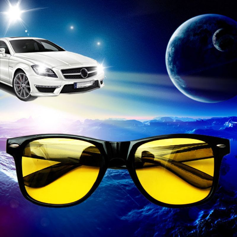 Menn Yellow Lens Night Vision Driving Briller Polariserte Solbriller Ridebriller