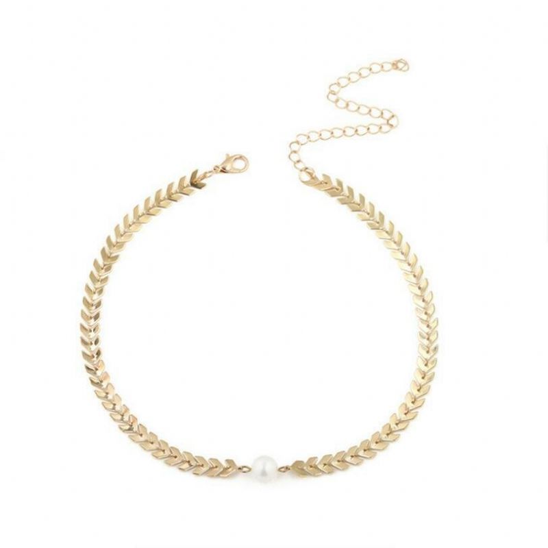 Mote Choker Halskjede Fiskeskala Krageben Pearl Chain Smykker Trendy For Kvinner