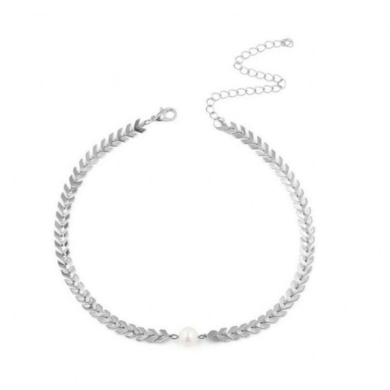 Mote Choker Halskjede Fiskeskala Krageben Pearl Chain Smykker Trendy For Kvinner