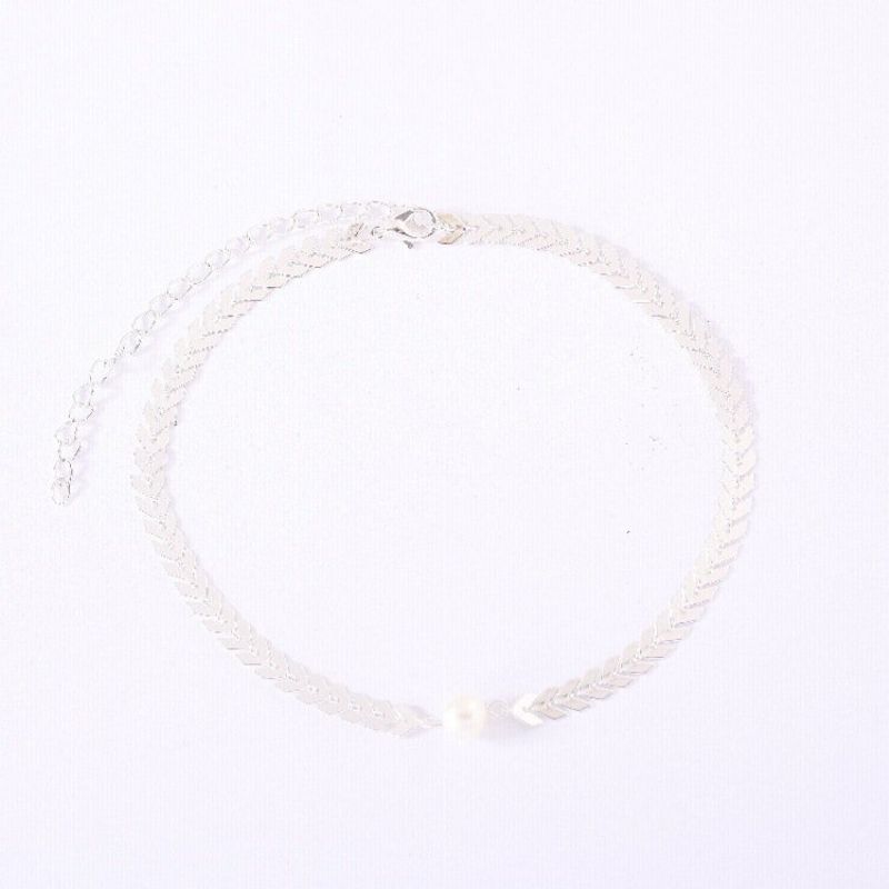 Mote Choker Halskjede Fiskeskala Krageben Pearl Chain Smykker Trendy For Kvinner