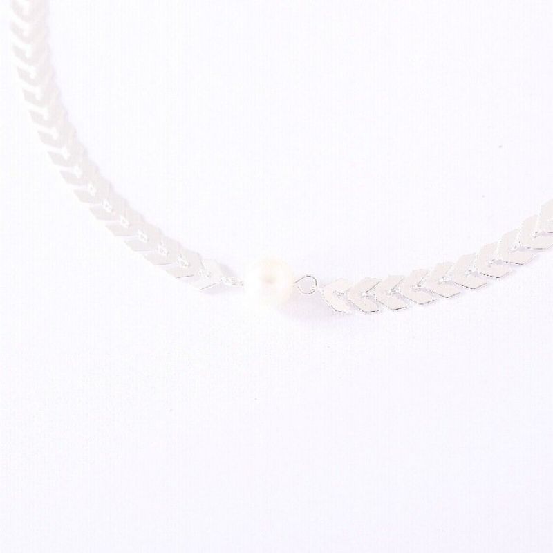 Mote Choker Halskjede Fiskeskala Krageben Pearl Chain Smykker Trendy For Kvinner