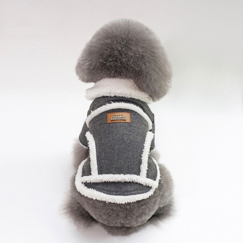 Pet Dog Fleece Neck Vinter Warm Coat Valp Myk Genser Klær