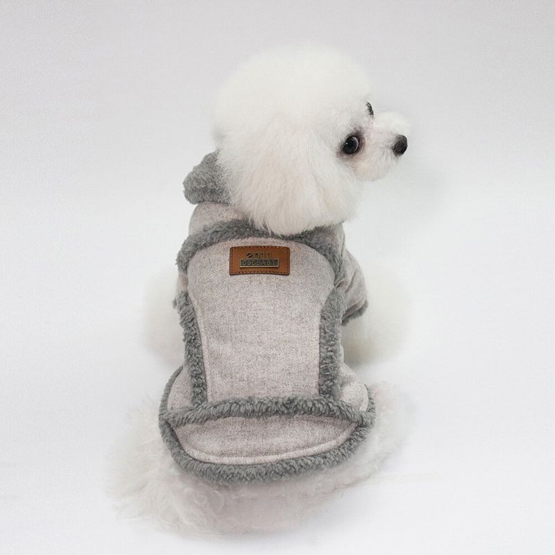 Pet Dog Fleece Neck Vinter Warm Coat Valp Myk Genser Klær